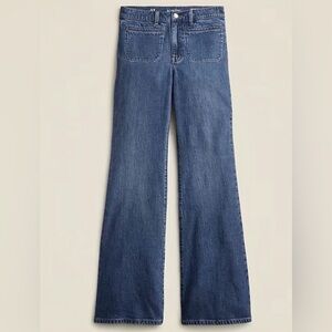 J. Crew Petite High Rise Flare Jean in Lexi Kay Wash